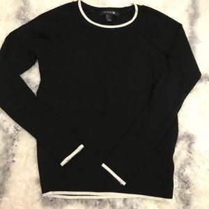 black with white lines sweater